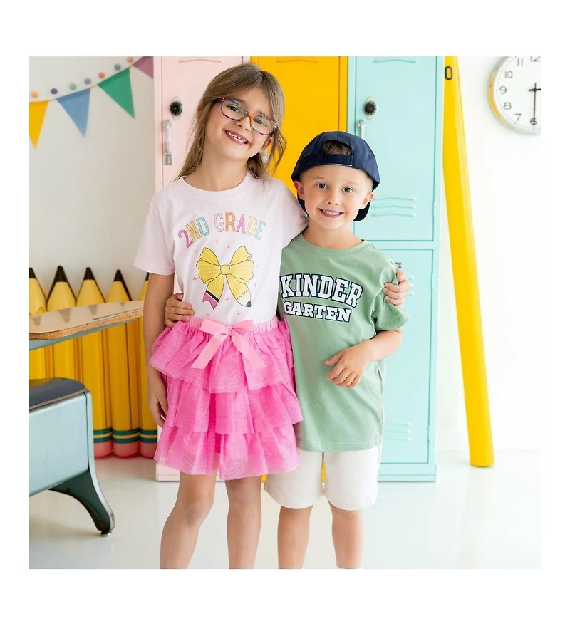 Sweet Wink Little and Big Girls Raspberry Bow Tiered Tutu Skirt