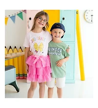 Sweet Wink Little and Big Girls Raspberry Bow Tiered Tutu Skirt