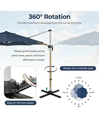 Mecale 11 Ft Outdoor Patio Umbrella with 360° Rotation and Adjustable Tilt