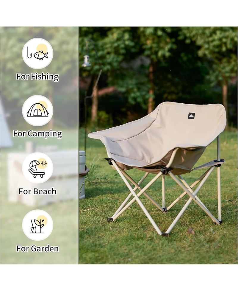 Naturehike Foldable Camping Chair Can bear 110 kg Fishing Chair Portable folding chair With armrest and two pockets