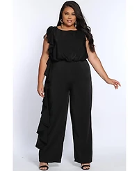 Celebrations by Sydney's Closet Women's Crepe Ruffle Jumpsuit