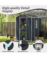 Streamdale Furniture 4x8 Resin Storage Shed - Waterproof Uv Proof Dark Gray