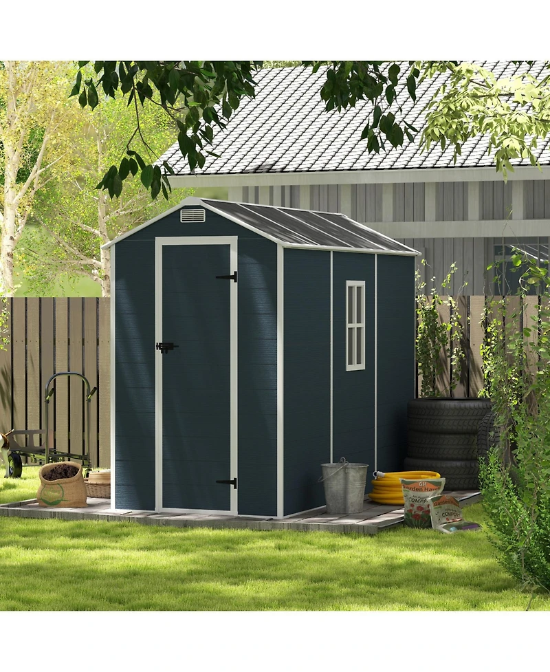 Streamdale Furniture 4x8 Resin Storage Shed - Waterproof Uv Proof Dark Gray