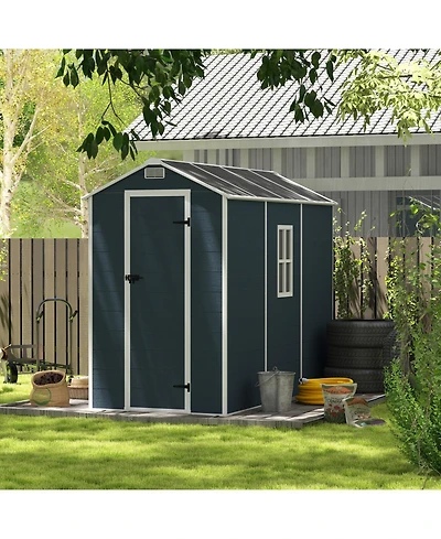 Streamdale Furniture 4x8 Resin Storage Shed - Waterproof Uv Proof Dark Gray
