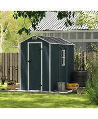 Streamdale Furniture 4x8 Resin Storage Shed - Waterproof Uv Proof Dark Gray