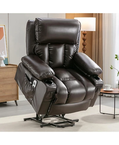 Streamdale Furniture Electric Heated Vibration Lift Chair - Brown