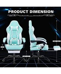Streamdale Furniture Gaming Chair with Massage & Footrest - Green