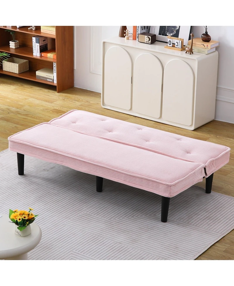 Streamdale Furniture 66" Corduroy Sofa Bed - Flexible Living Room/Apartment/Bedroom