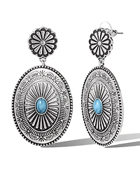 Jessica Simpson Western Round Concho Drop Earrings