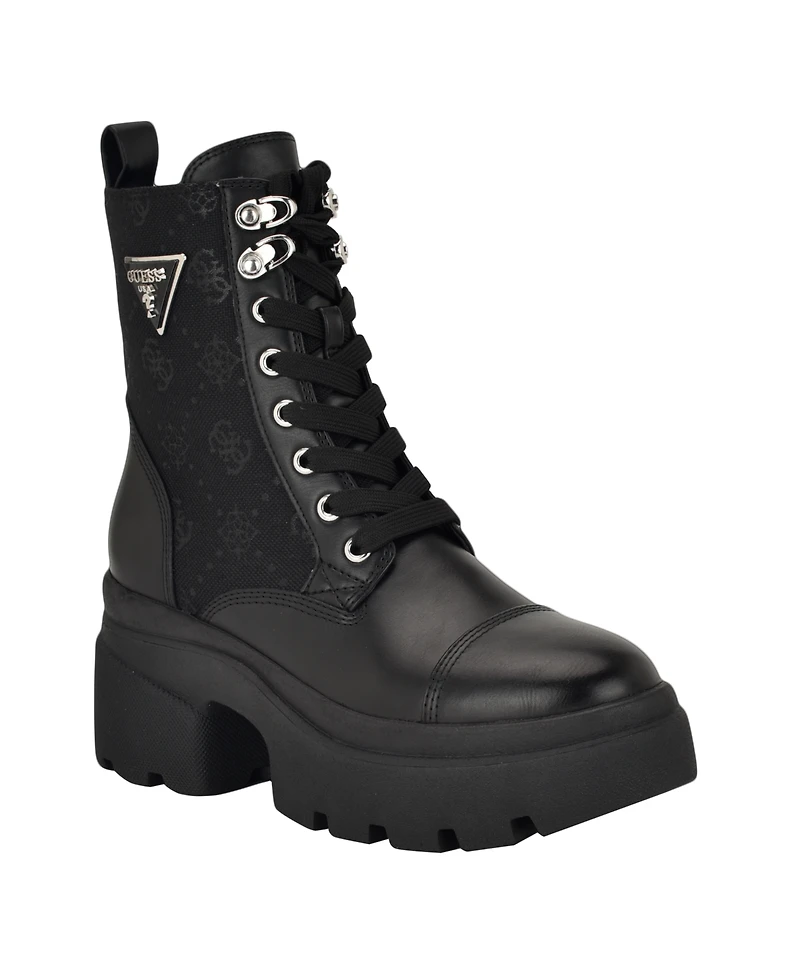 Guess Women's Yarini Platform Lug Combat Boots