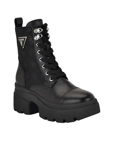 Guess Women's Yarini Platform Lug Combat Boots