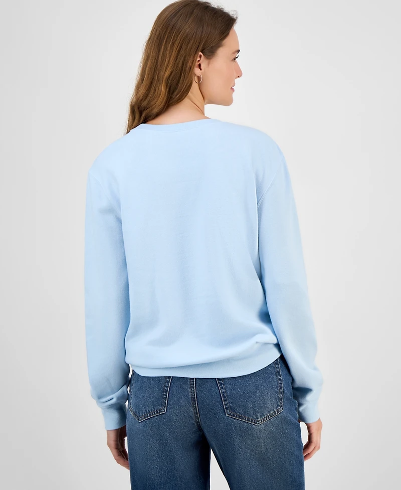 Disney Juniors' Stitch Graphic Cotton Crewneck Sweatshirt