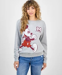Disney Juniors' Collegiate Mickey Cotton Crewneck Sweatshirt