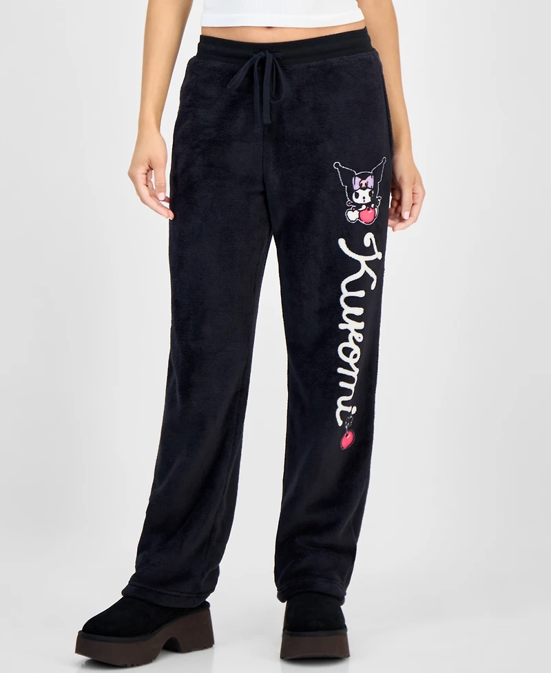 Hybrid Juniors' Kuromi Drawstring Plush Joggers