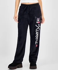 Hybrid Juniors' Kuromi Drawstring Plush Joggers