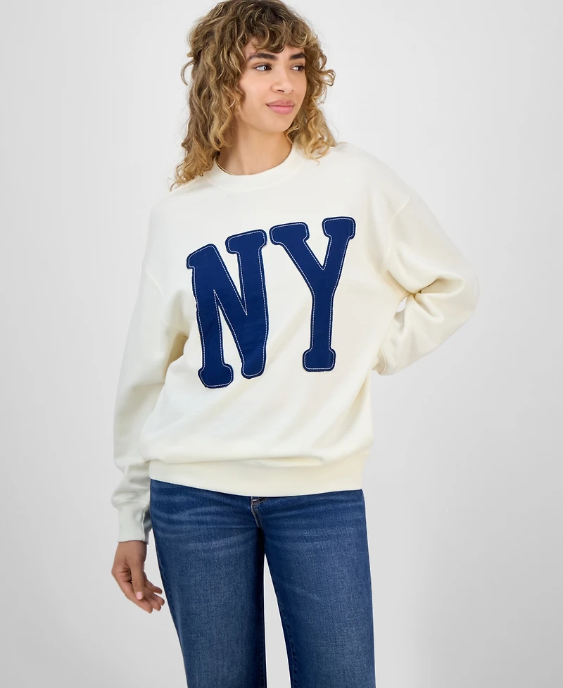 Rebellious One Juniors' Ny-Applique Sweatshirt