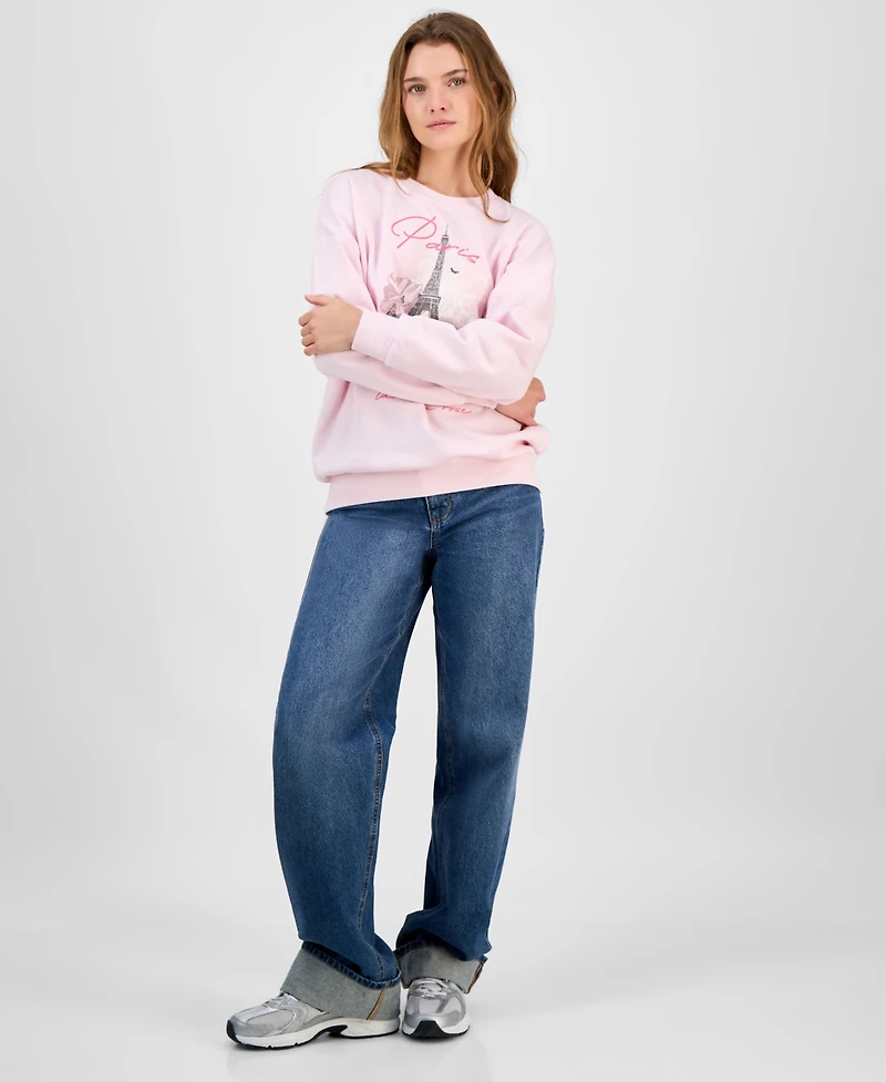Self Esteem Juniors' Paris Graphic Sweatshirt