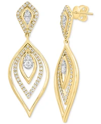 Effy Diamond Navette Multi-Layer Drop Earrings (7/8 ct. t.w.) in 14k Gold