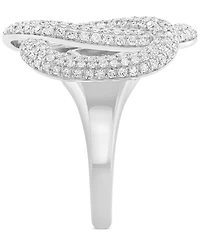 Effy Diamond Pave Interlocking Oval Circle Ring (5/8 ct. t.w.) in 14k White Gold