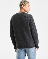 Sun + Stone Men's Long-Sleeve Cozy Cable-Knit Crewneck Sweater, Macy's Exclusive