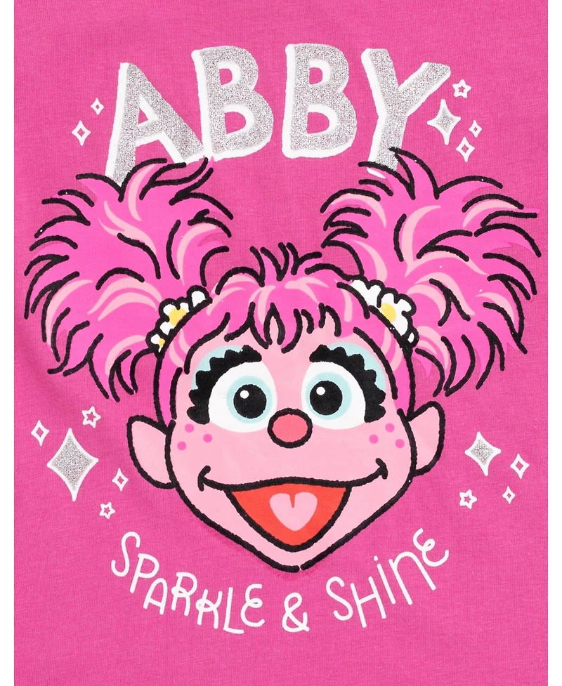 Sesame Street Baby Girls Elmo Abby Cadabby T-Shirt Tulle Skirt and Scrunchie 3 Piece Outfit Set to