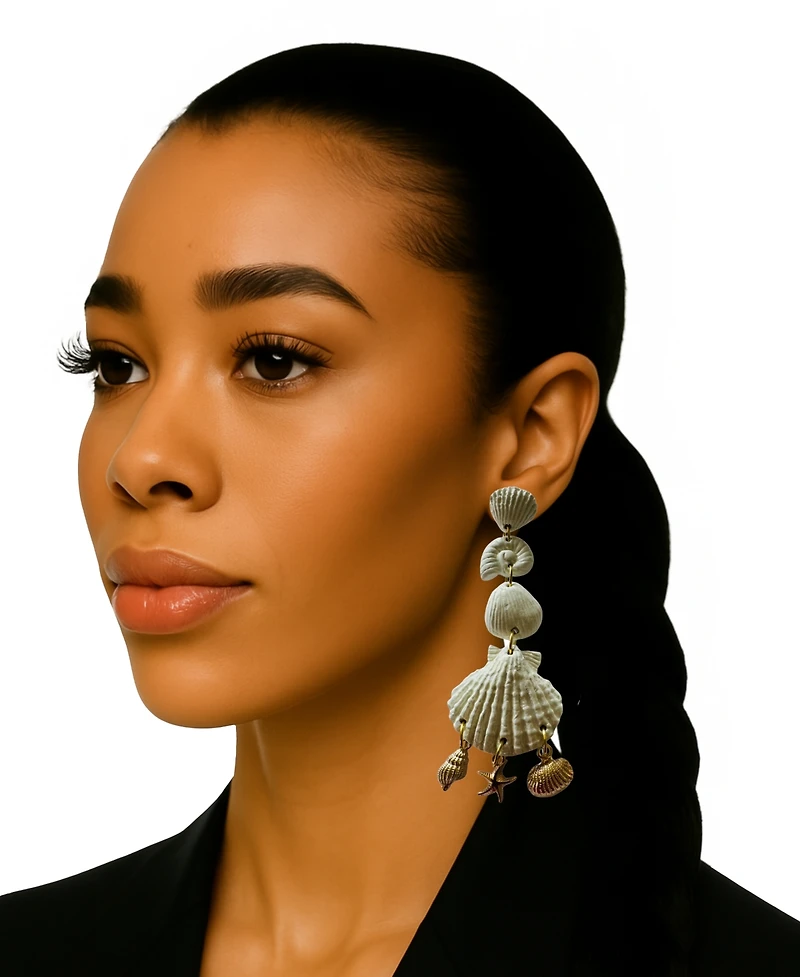 Swanky Designs Alayna Shells Large Drop Earrings