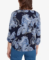 Alfred Dunner Petite Paisley Foil Top