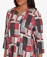 Alfred Dunner Petite Colorblock Beaded Top