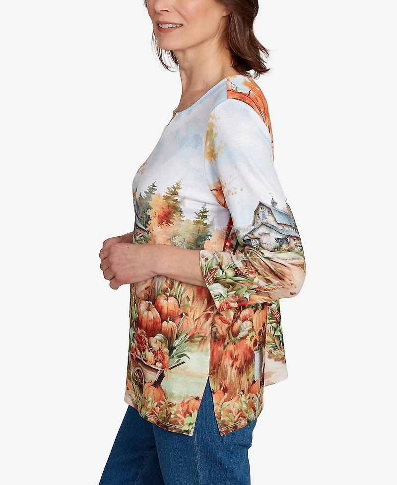 Alfred Dunner Petite Farm Harvest Top