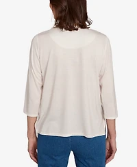 Alfred Dunner Petite Classic Harvest Basket Top