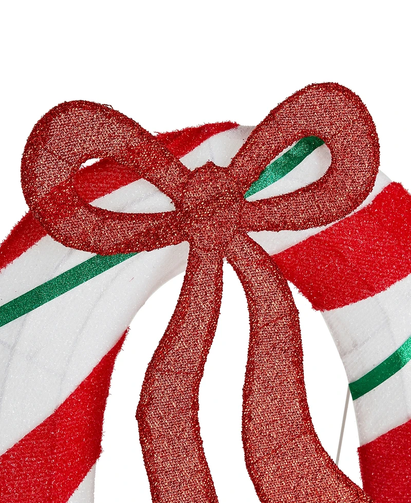 Glitzhome Lighted Fabric Christmas 2.5D Peppermint Joy Lighting Decor, Set of 3
