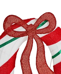 Glitzhome Lighted Fabric Christmas 2.5D Peppermint Joy Lighting Decor, Set of 3