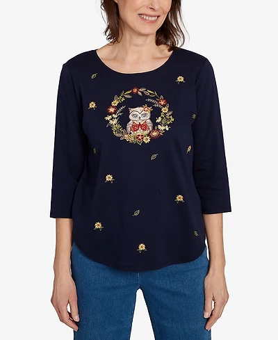Alfred Dunner Petite Embroidered Top