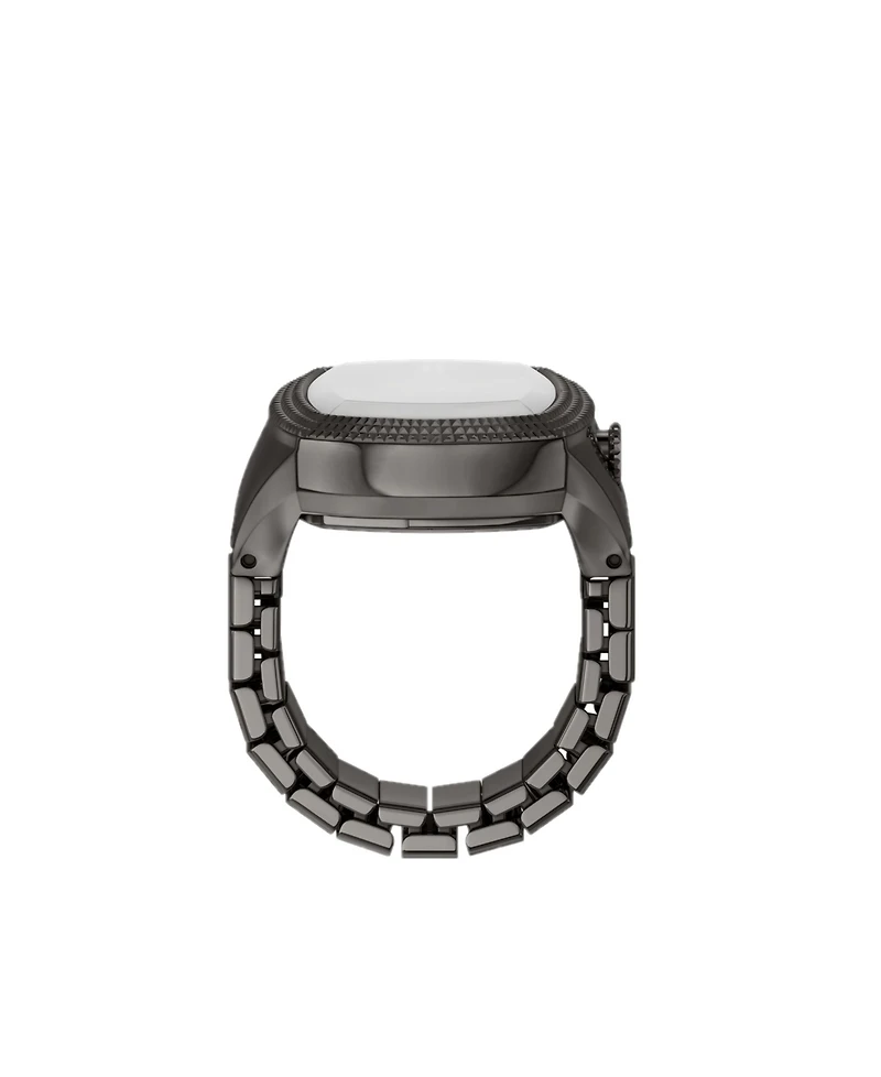 Fossil Unisex Nick Jonas x Machine Luxe Vignette Gunmetal Stainless Steel Ring Watch, 18.5mm