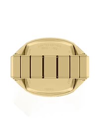 Fossil Unisex Nick Jonas x Machine Luxe Vignette Gold-Tone Stainless Steel Ring Watch, 18.5mm