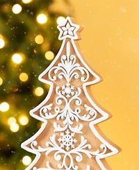Glitzhome 14.5" Resin Christmas Tree Figurine