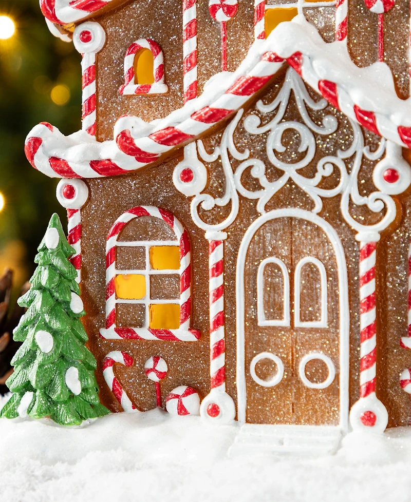 Glitzhome 11.75" Lighted Resin Christmas Village