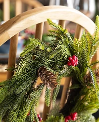 Glitzhome Polyethylene Christmas Mini Dripping Wreaths, Set of 2