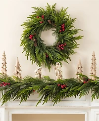 Glitzhome 24" Polyethylene Christmas Dripping Wreath