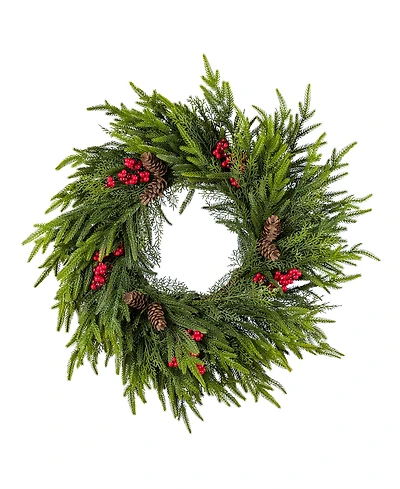 Glitzhome 24" Polyethylene Christmas Dripping Wreath