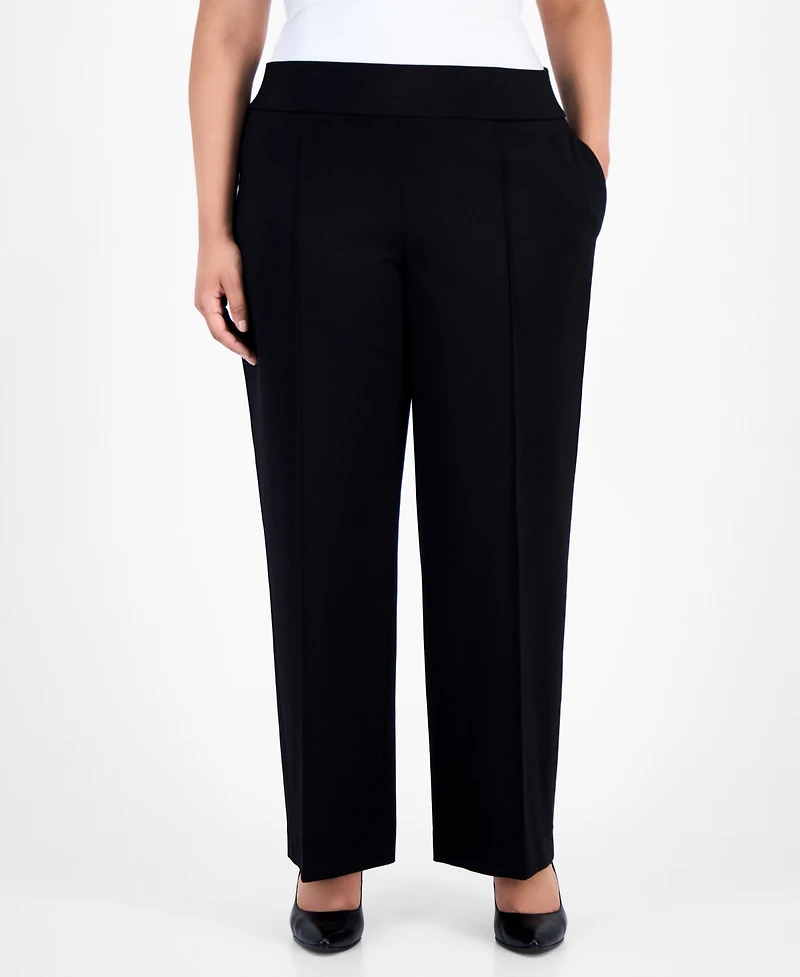 Jones New York Plus High-Rise Pintuck Pull-On Pants
