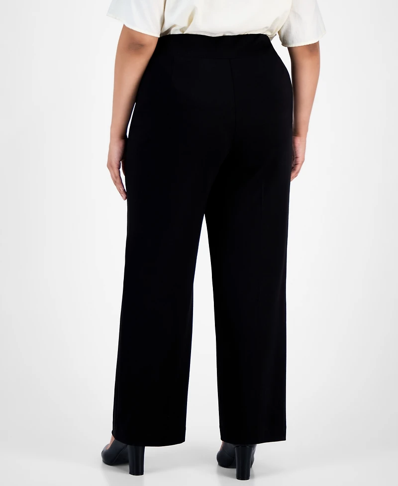 Jones New York Plus High-Rise Wide-Leg Pants