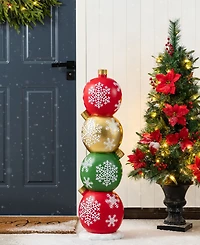 Glitzhome 36.25" Resin Christmas Stacked Ornament Porch Decor