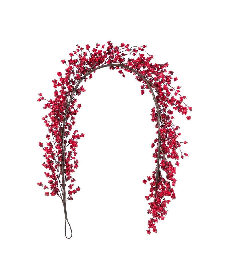 Glitzhome 6 ft Plastic Christmas Berries Garland