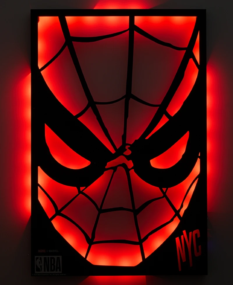 Macy's Marvel X Nba Mounted Color-Changing Led Light Laser-Cut Spider-Man Wall Sign, Macy's Exclusive