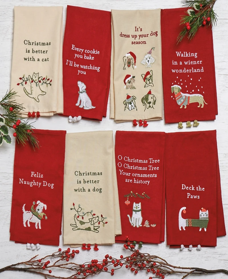 Primitives by Kathy Feliz Naughty Dog Kitchen Towel