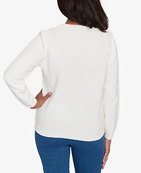 Alfred Dunner Petite Chenille Pullover Sweater