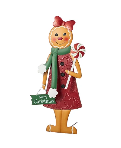 Glitzhome 36" Metal Christmas Gingerbread Man Yard Stake