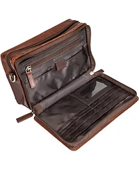 Mancini Men's Buffalo Zippered Organizer Pocket Bag