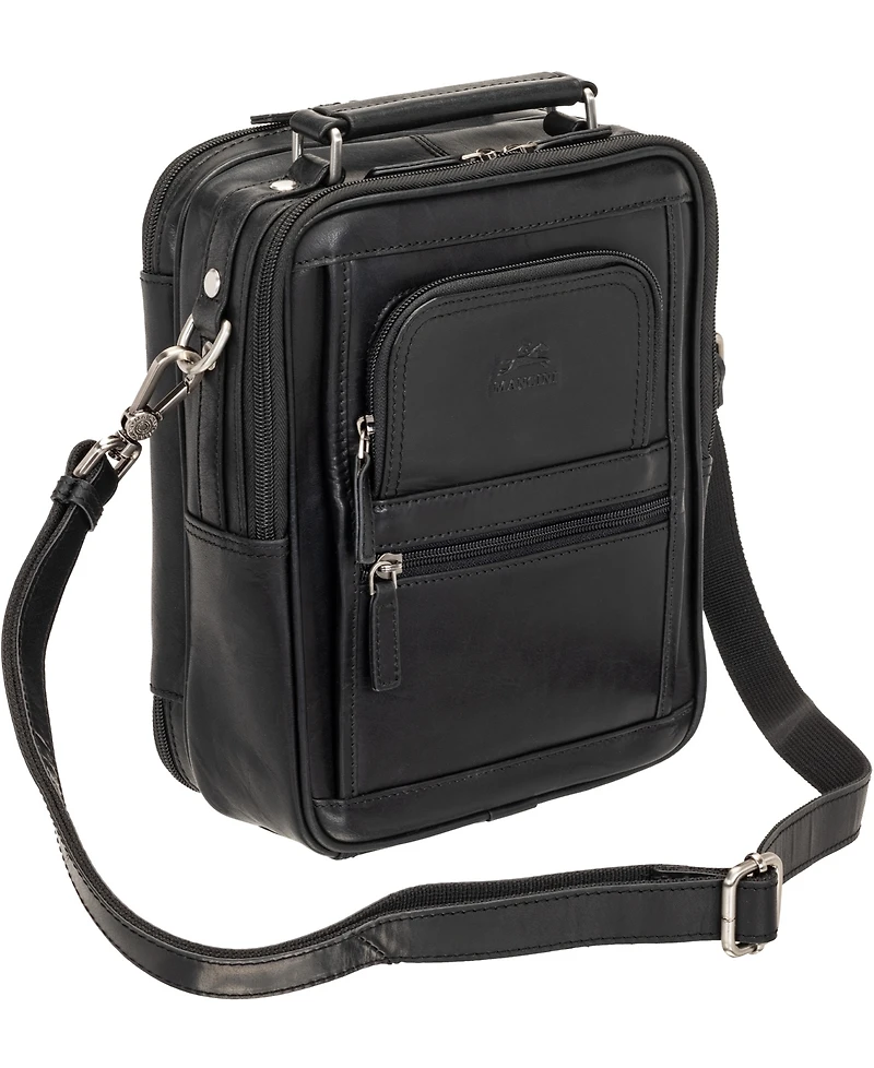 Mancini Men's Buffalo Large Zippered Rear Organizer Bag